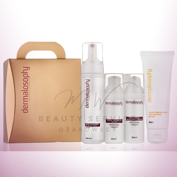 DERMALOSOPHY 4703 - ANTI-AGING KIT FOR NORMAL AND DRY SKIN - Zestaw przeciwzmarszczkowy dla skóry normalnej i suchej (4 produkty)